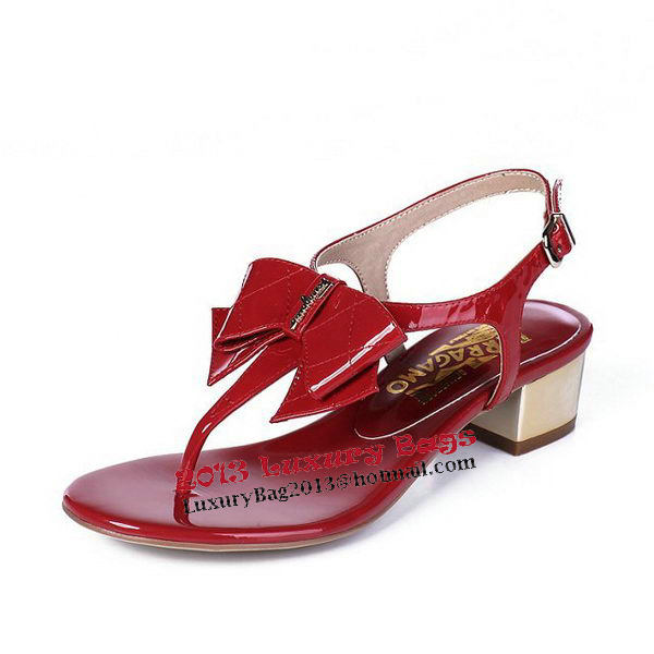 Salvatore Ferragamo Patent Leather Sandals FL0434 Red