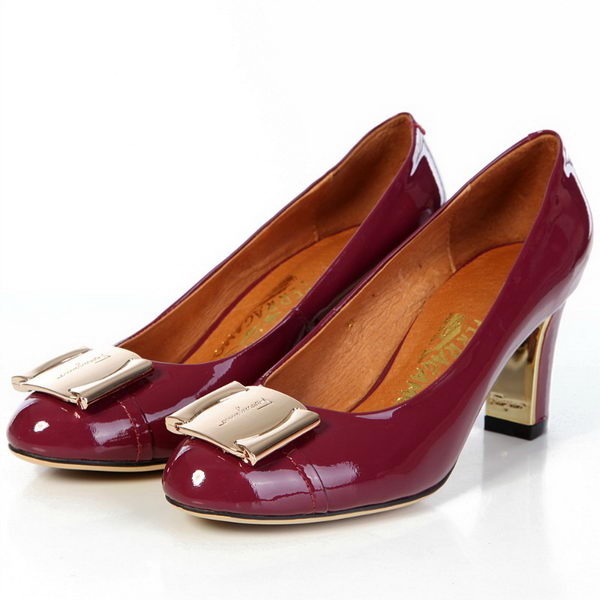 Salvatore Ferragamo Sheepskin Leather Pump FL0437 Burgundy