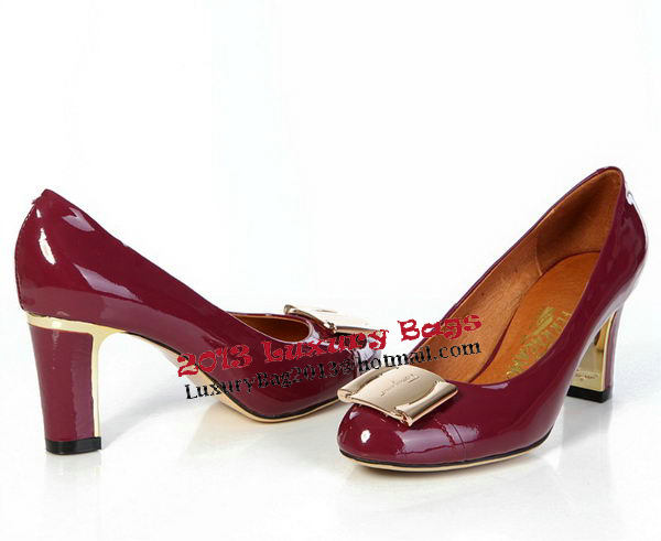 Salvatore Ferragamo Sheepskin Leather Pump FL0437 Burgundy