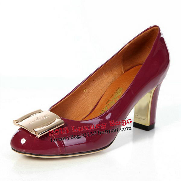 Salvatore Ferragamo Sheepskin Leather Pump FL0437 Burgundy