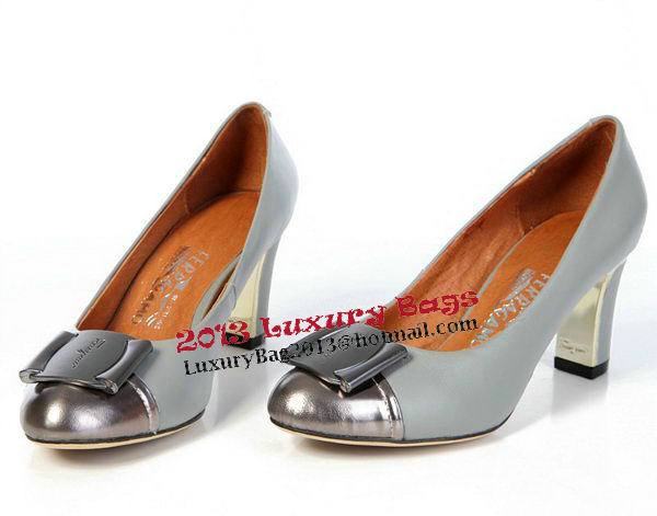 Salvatore Ferragamo Sheepskin Leather Pump FL0437 Grey