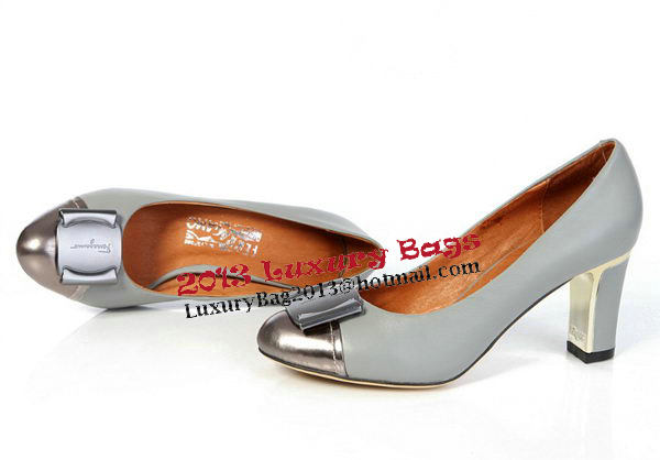 Salvatore Ferragamo Sheepskin Leather Pump FL0437 Grey