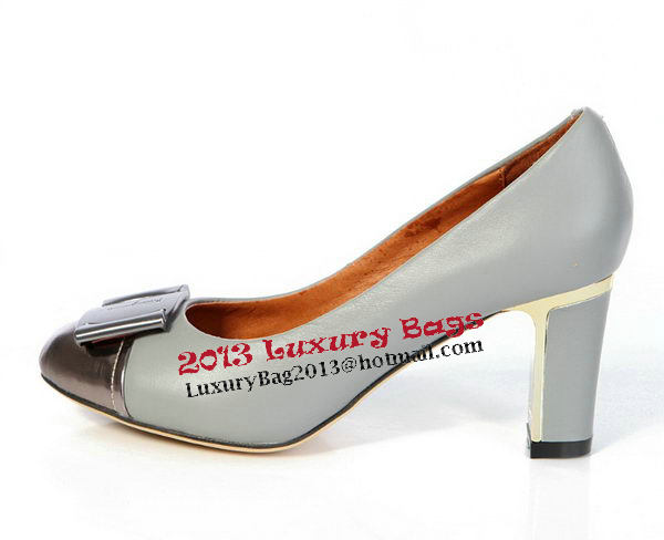 Salvatore Ferragamo Sheepskin Leather Pump FL0437 Grey