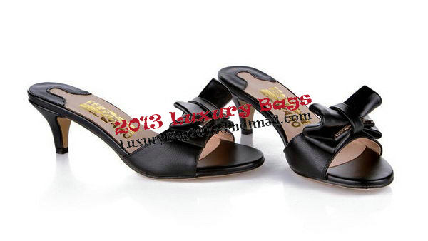 Salvatore Ferragamo Sheepskin Leather Sandals FL0412 Black