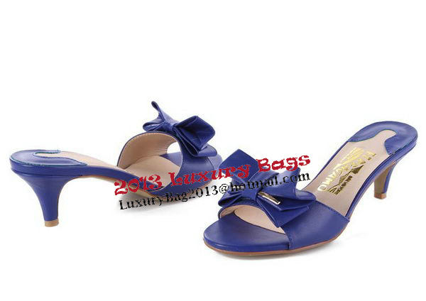 Salvatore Ferragamo Sheepskin Leather Sandals FL0412 Blue