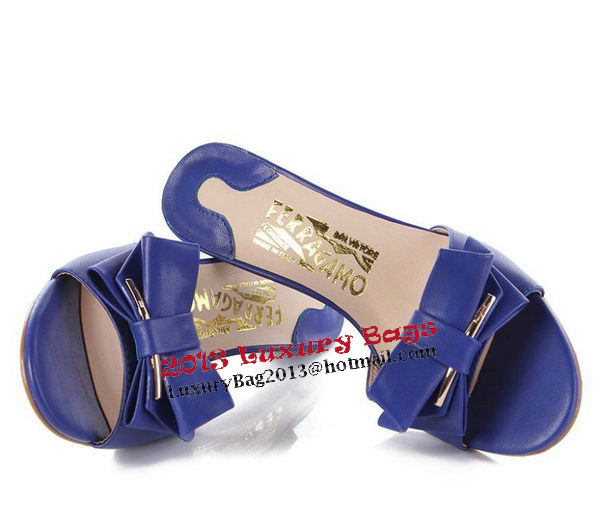 Salvatore Ferragamo Sheepskin Leather Sandals FL0412 Blue