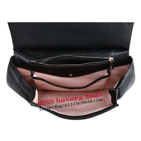 Gucci Nouveau Leather Shoulder Bag 347101 Black
