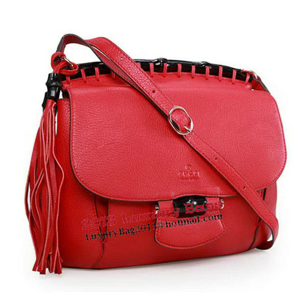 Gucci Nouveau Leather Shoulder Bag 347101 Red
