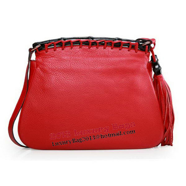 Gucci Nouveau Leather Shoulder Bag 347101 Red