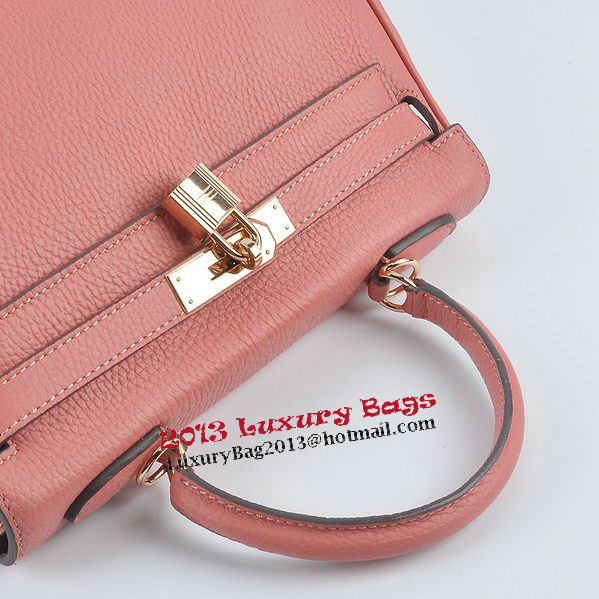 Hermes Kelly 28cm Shoulder Bags Light Pink Grainy Leather Gold