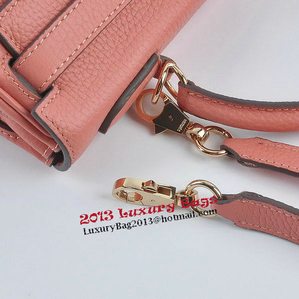 Hermes Kelly 28cm Shoulder Bags Light Pink Grainy Leather Gold