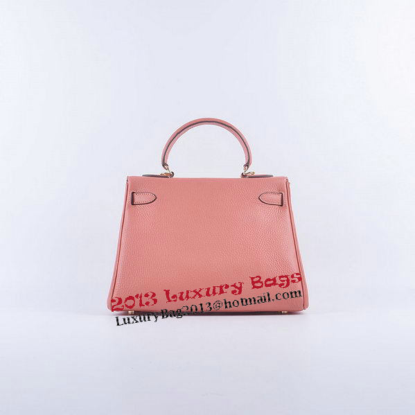 Hermes Kelly 28cm Shoulder Bags Light Pink Grainy Leather Gold
