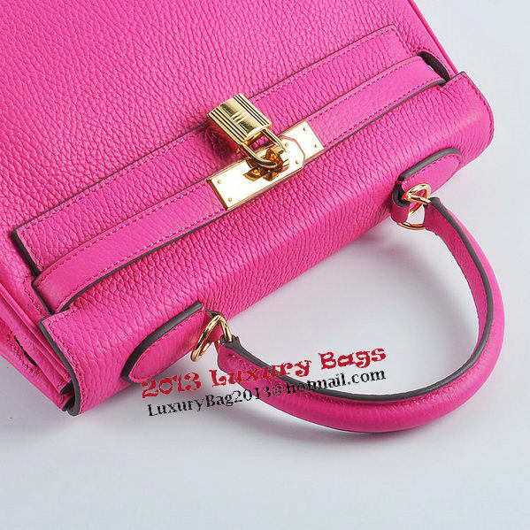 Hermes Kelly 28cm Shoulder Bags Peach Grainy Leather Gold