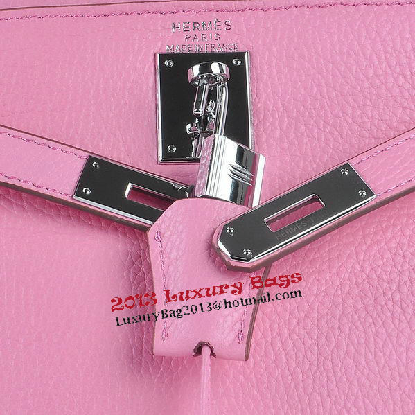 Hermes Kelly 28cm Shoulder Bags Sakura Grainy Leather Silver