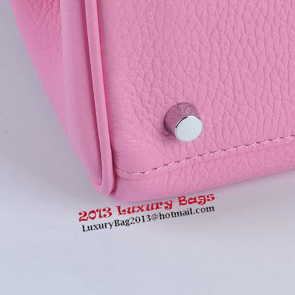 Hermes Kelly 28cm Shoulder Bags Sakura Grainy Leather Silver