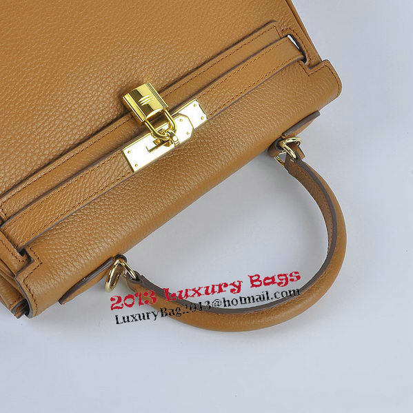 Hermes Kelly 28cm Shoulder Bags Wheat Grainy Leather Gold