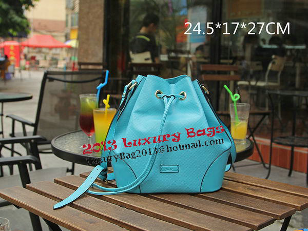 Gucci Diamante Calf Leather Bucket Bag 354228 Light Blue