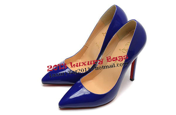 Christian Louboutin Patent Leather 120mm Pump CL1435 Blue