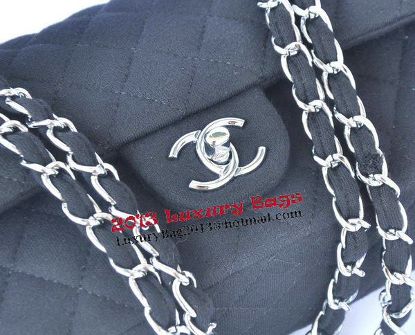 Chanel 2.55 Series Classic Flap Bag Denim Fabric CF1112 Black