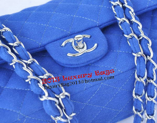 Chanel 2.55 Series Classic Flap Bag Denim Fabric CF1112 Blue