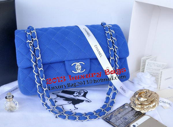 Chanel 2.55 Series Classic Flap Bag Denim Fabric CF1112 Blue