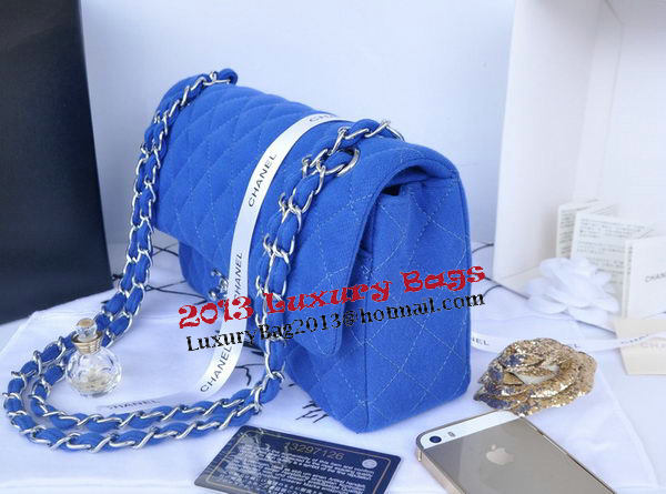 Chanel 2.55 Series Classic Flap Bag Denim Fabric CF1112 Blue