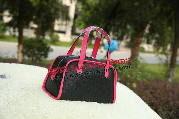 Hermes Boston Bag Grainy Leather H9898 Black