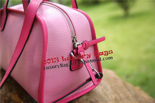 Hermes Boston Bag Grainy Leather H9898 Pink