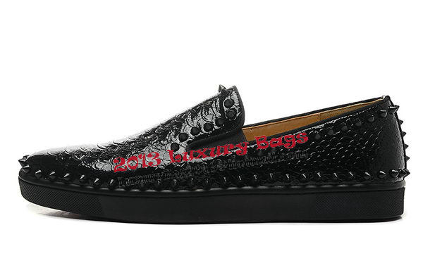 Christian Louboutin Casual Shoes Snake Patent Leather CL826 Black