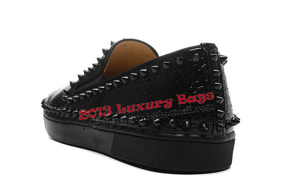 Christian Louboutin Casual Shoes Snake Patent Leather CL826 Black