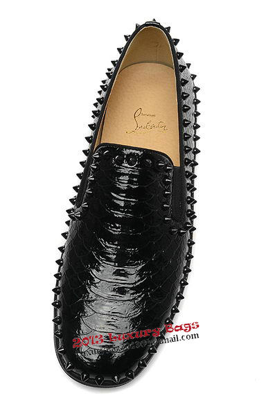 Christian Louboutin Casual Shoes Snake Patent Leather CL826 Black