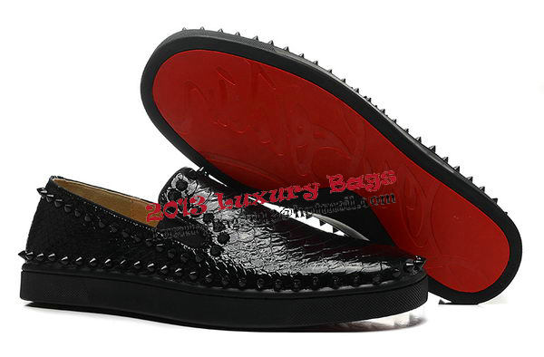 Christian Louboutin Casual Shoes Snake Patent Leather CL826 Black