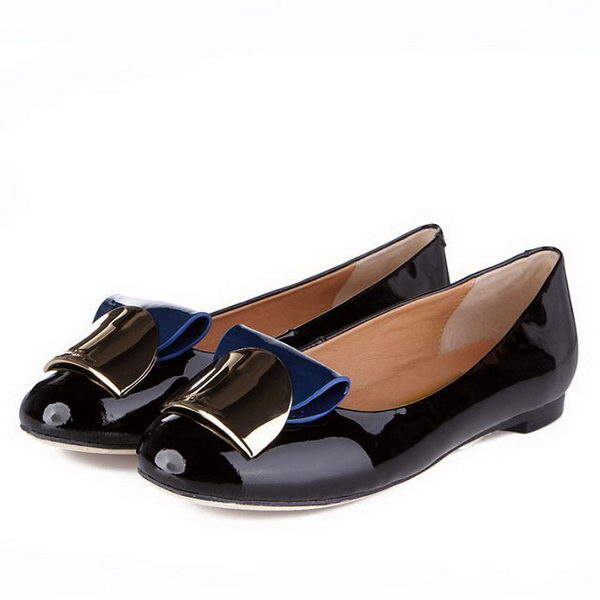 Salvatore Ferragamo Patent Leather Ballerina Flat Fl0454 Black