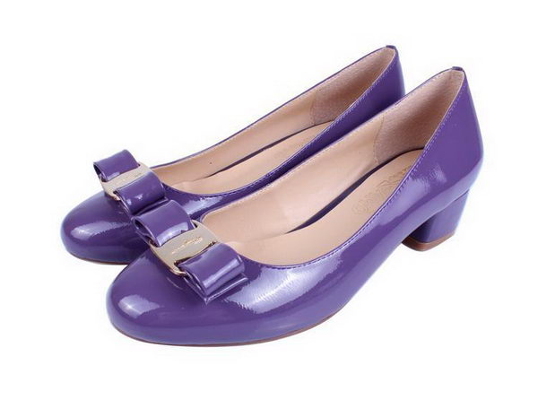 Salvatore Ferragamo Patent Leather Pump FL0442 Purple