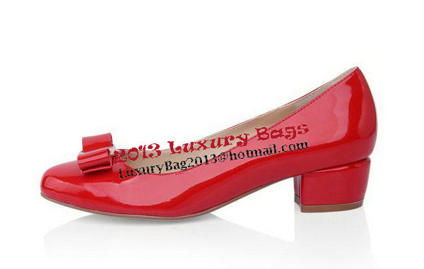 Salvatore Ferragamo Patent Leather Pump FL0442 Red