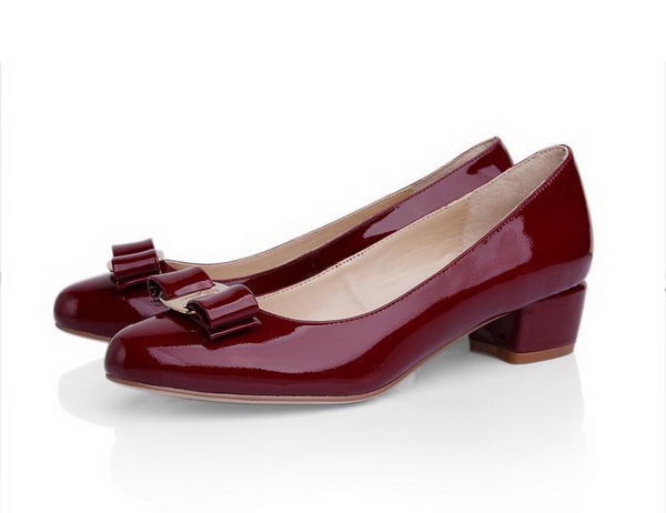 Salvatore Ferragamo Patent Leather Pump FL0442 Wine