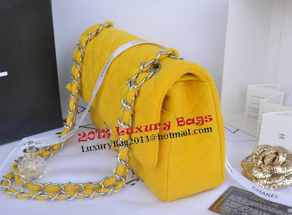 Chanel 2.55 Series Classic Flap Bag Denim Fabric CF1112 Lemon