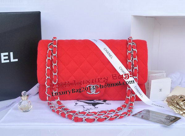 Chanel 2.55 Series Classic Flap Bag Denim Fabric CF1112 Red