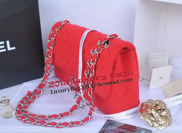 Chanel 2.55 Series Classic Flap Bag Denim Fabric CF1112 Red