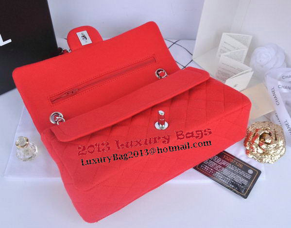 Chanel 2.55 Series Classic Flap Bag Denim Fabric CF1112 Red