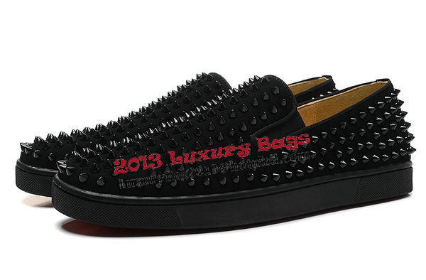 Christian Louboutin Casual Shoes Suede Leather CL829 Black