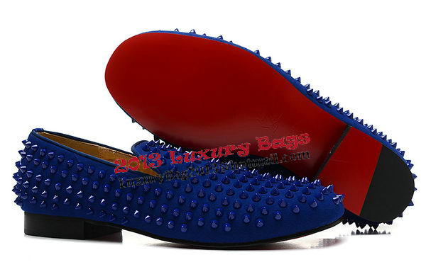 Christian Louboutin Casual Shoes Suede Leather CL833 Blue