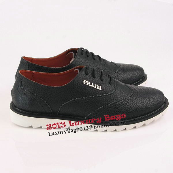 miu miu Casual Shoes Grainy Leather PD329 Black
