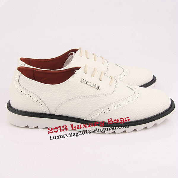 miu miu Casual Shoes Grainy Leather PD329 White