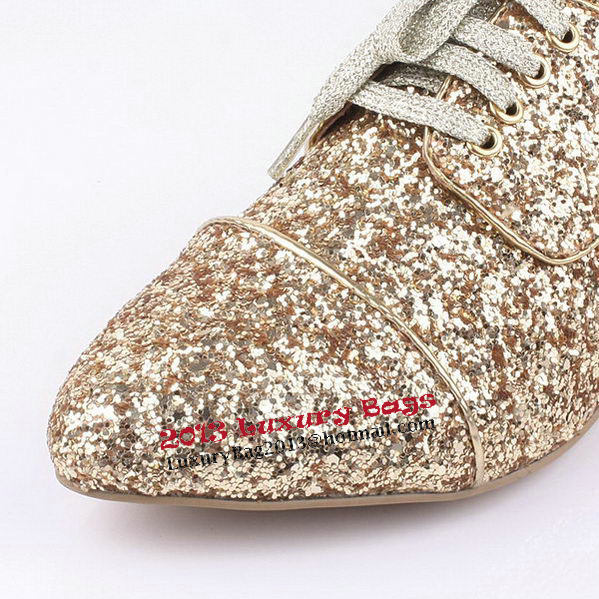 miu miu Casual Shoes Sequins Leather M308 Gold