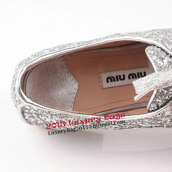 miu miu Casual Shoes Sequins Leather M308 Silver