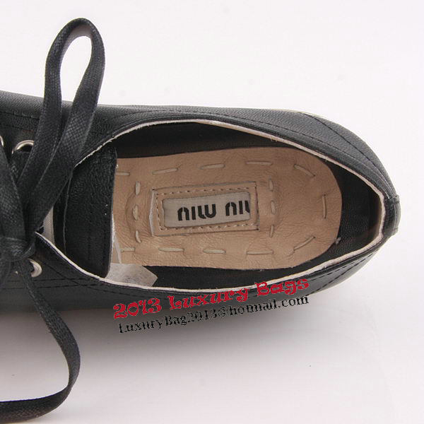 miu miu Casual Shoes Sheepskin Leather M305 Black