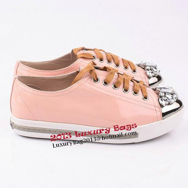 miu miu Casual Shoes Sheepskin Leather M305 Pink