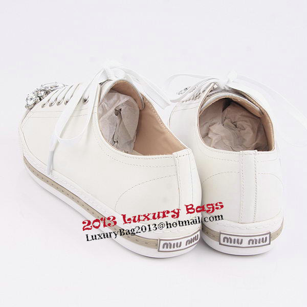 miu miu Casual Shoes Sheepskin Leather M305 White