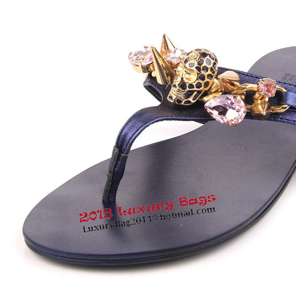 Prada Calfskin Leather Sandals PP10 Blue